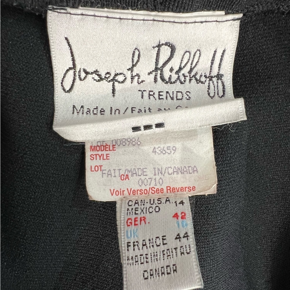 SOLD Vtg Joseph Ribkoff 70s 80s union made black cropped applique pants 14 - Picture 10 of 12
